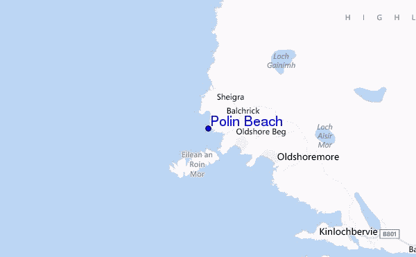mapa de localização de Polin Beach
