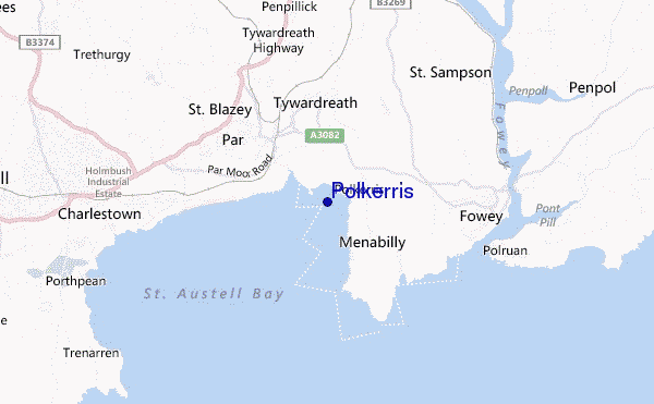 mapa de localização de Polkerris
