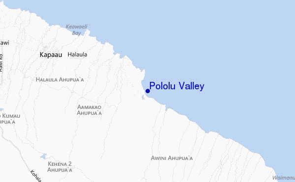 mapa de localização de Pololu Valley