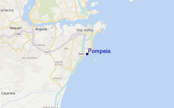 mapa de localização de Pompeia