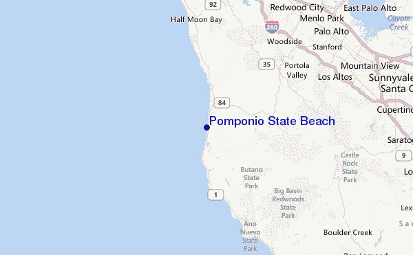 Pomponio State Beach Location Map