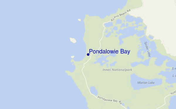 mapa de localização de Pondalowie Bay