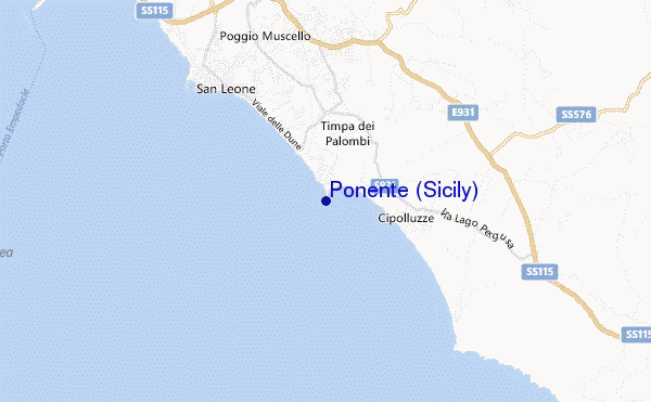 mapa de localização de Ponente (Sicily)