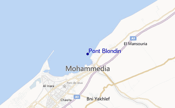 mapa de localização de Pont Blondin