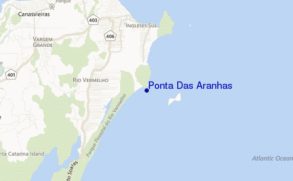 mapa de localização de Ponta Das Aranhas
