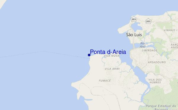mapa de localização de Ponta d'Areia