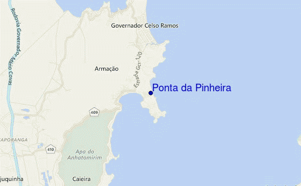 mapa de localização de Ponta da Pinheira