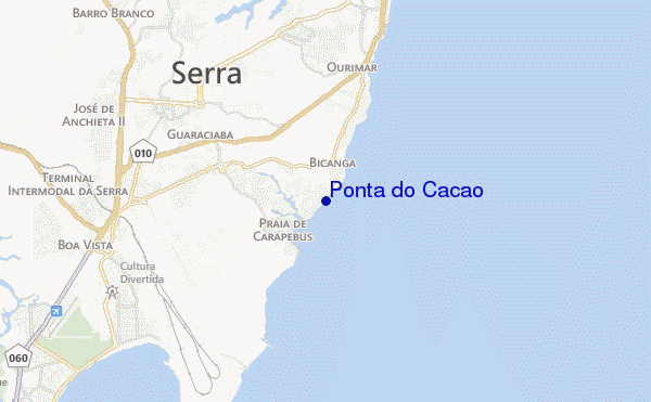 mapa de localização de Ponta do Cacao