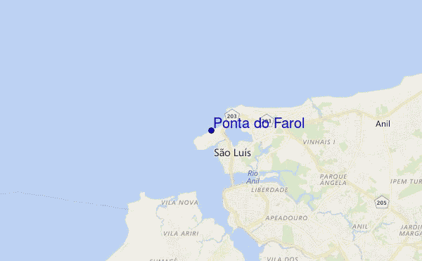 mapa de localização de Ponta do Farol