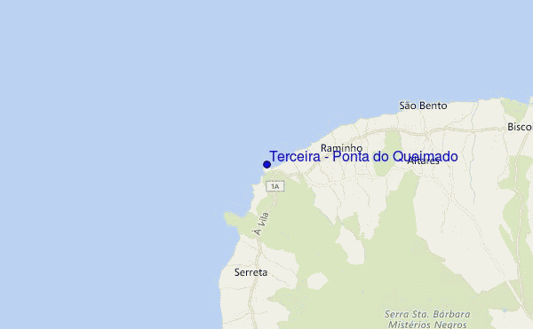 mapa de localização de Terceira - Ponta do Queimado