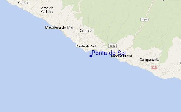 mapa de localização de Ponta do Sol