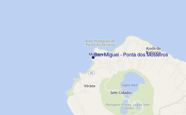 mapa de localização de San Miguel - Ponta dos Mosteiros