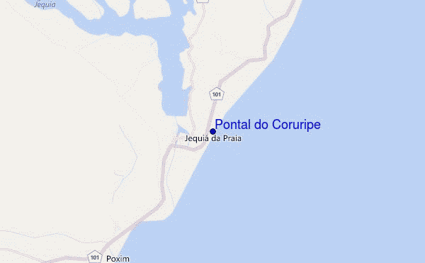 mapa de localização de Pontal do Coruripe