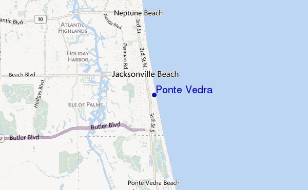 mapa de localização de Ponte Vedra