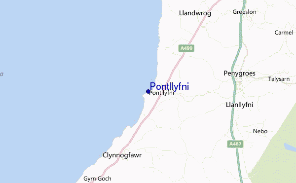 mapa de localização de Pontllyfni