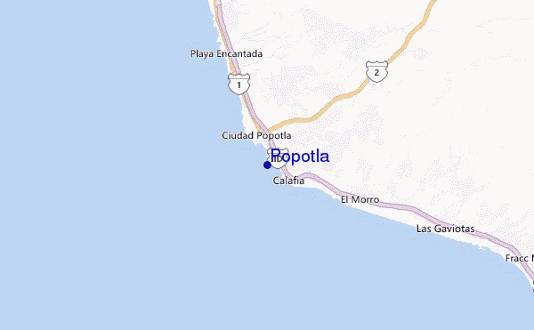 mapa de localização de Popotla