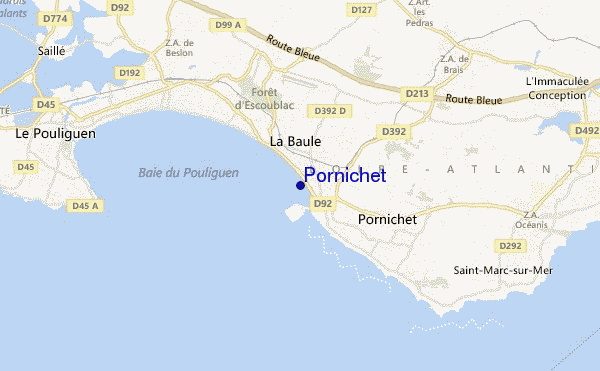 mapa de localização de Pornichet