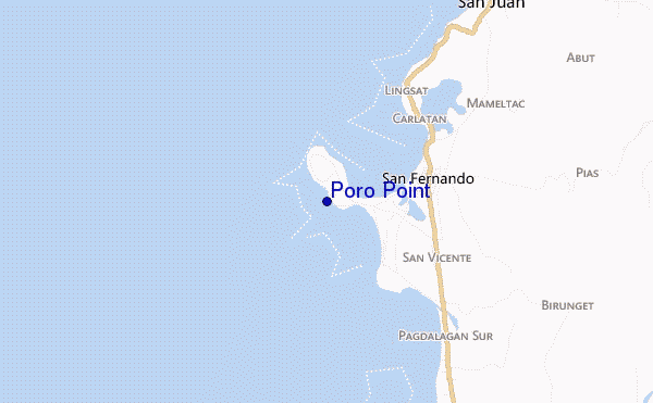mapa de localização de Poro Point