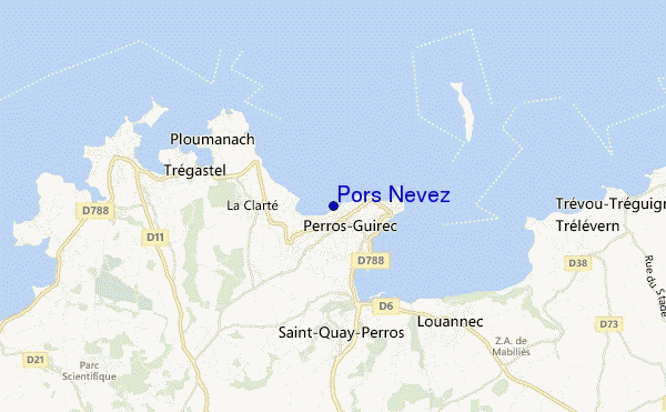 mapa de localização de Pors Nevez