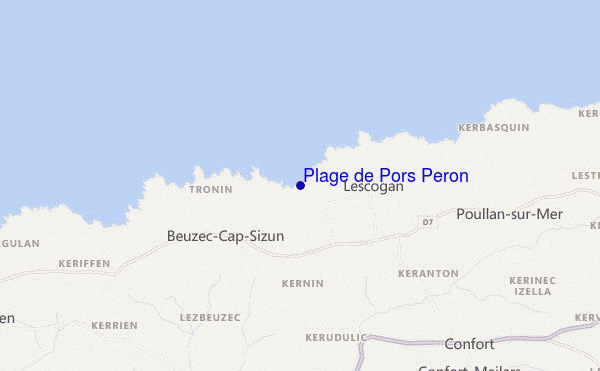 mapa de localização de Plage de Pors Peron