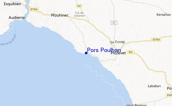 mapa de localização de Pors Poulhan