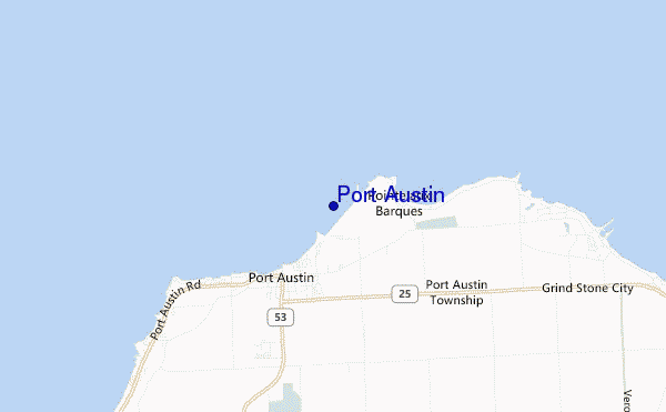 mapa de localização de Port Austin