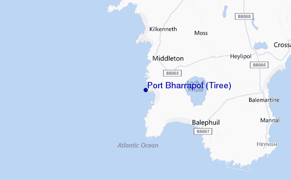 mapa de localização de Port Bharrapol (Tiree)
