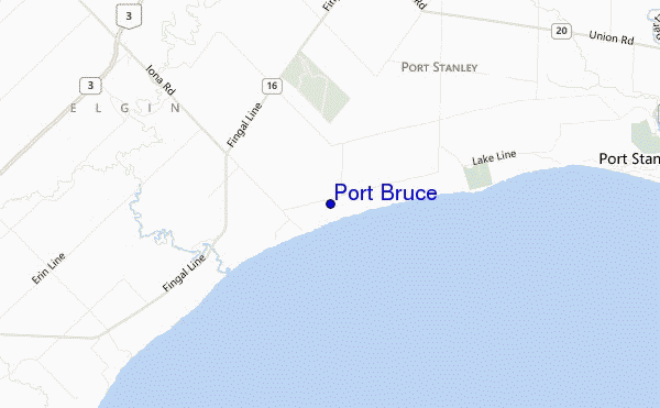 mapa de localização de Port Bruce