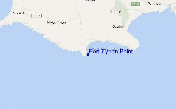 mapa de localização de Port Eynon Point