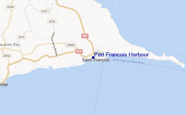 mapa de localização de Port Francois Harbour