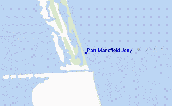 mapa de localização de Port Mansfield Jetty
