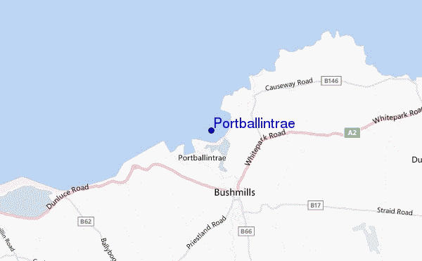 mapa de localização de Portballintrae