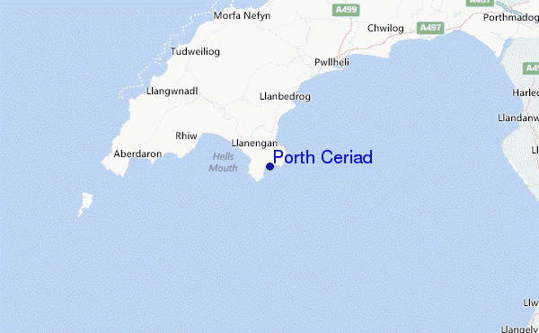 Porth Ceriad Location Map