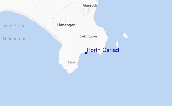 mapa de localização de Porth Ceriad
