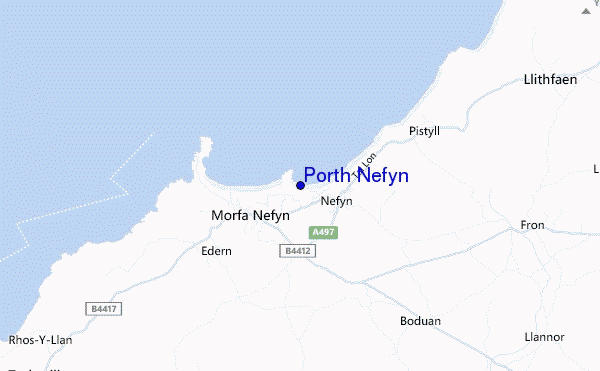 mapa de localização de Porth Nefyn