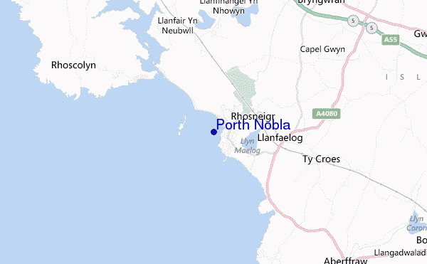 mapa de localização de Porth Nobla