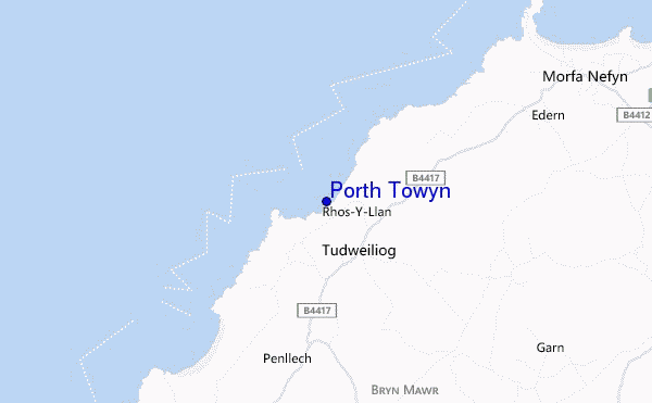 mapa de localização de Porth Towyn