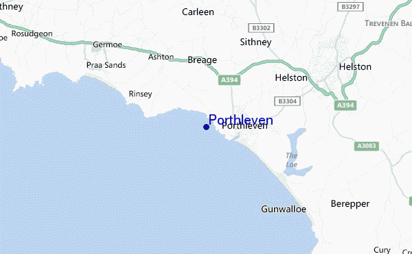 mapa de localização de Porthleven