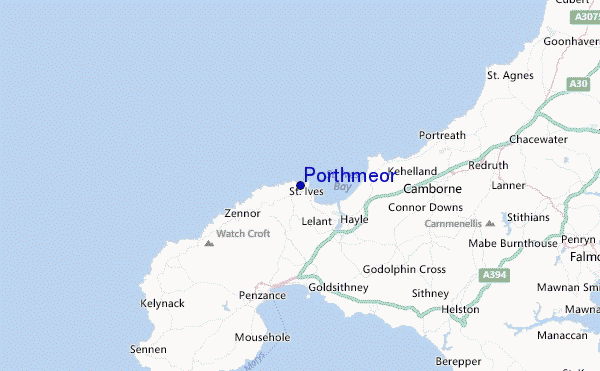 Porthmeor Location Map