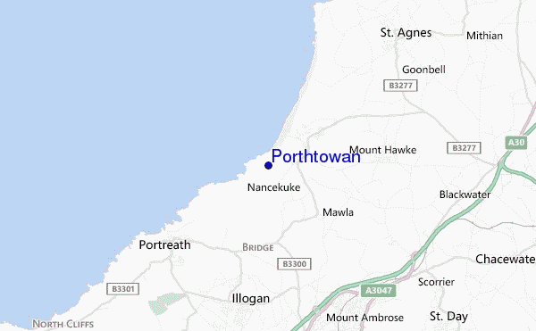 mapa de localização de Porthtowan