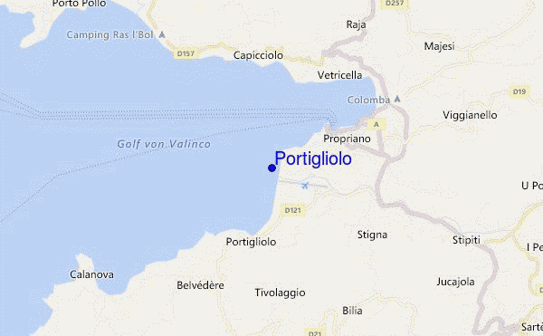 mapa de localização de Portigliolo