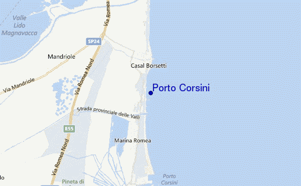 mapa de localização de Porto Corsini