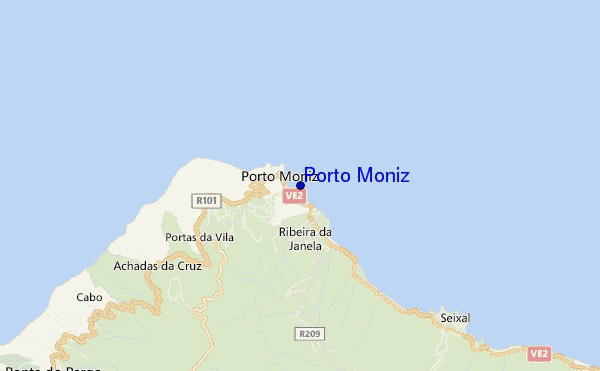 mapa de localização de Porto Moniz