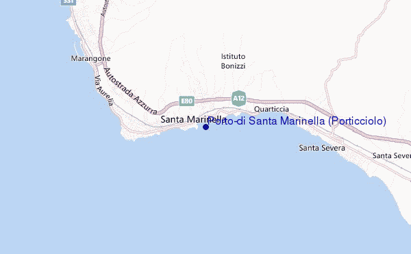 mapa de localização de Porto-di Santa Marinella (Porticciolo)