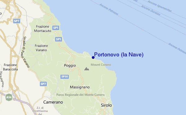 mapa de localização de Portonovo (la Nave)
