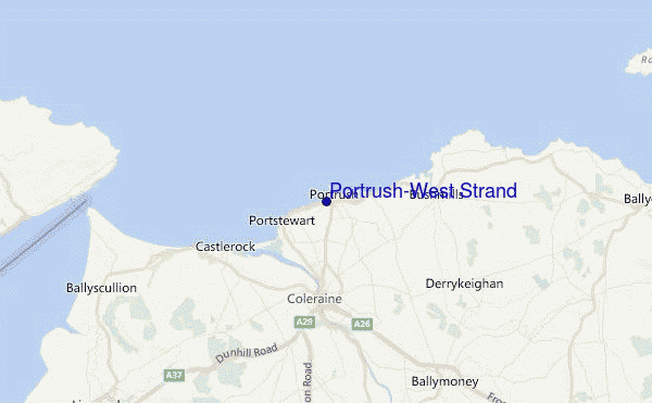 Portrush-West Strand Location Map