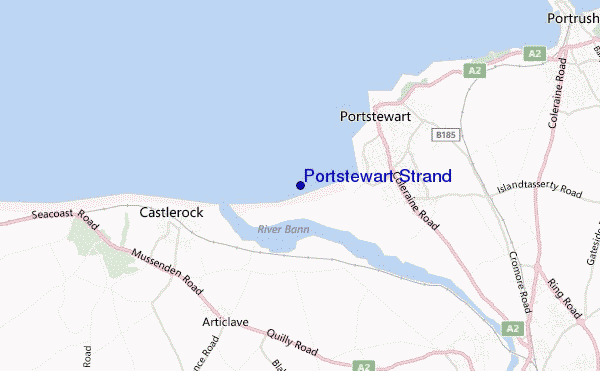 mapa de localização de Portstewart Strand