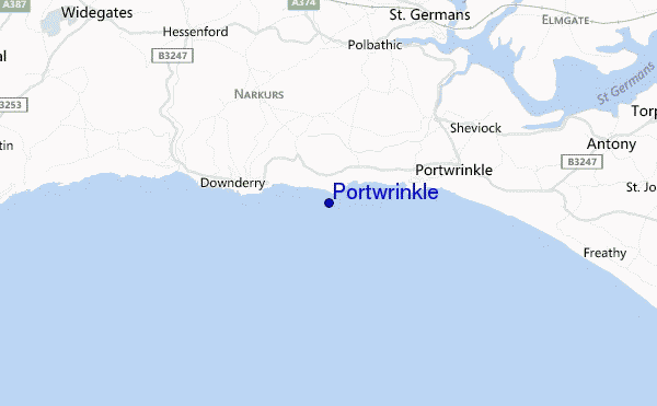 mapa de localização de Portwrinkle
