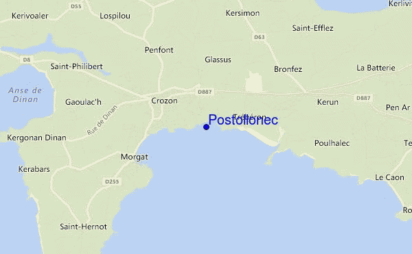 mapa de localização de Postollonec