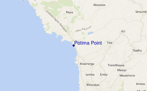 mapa de localização de Potima Point